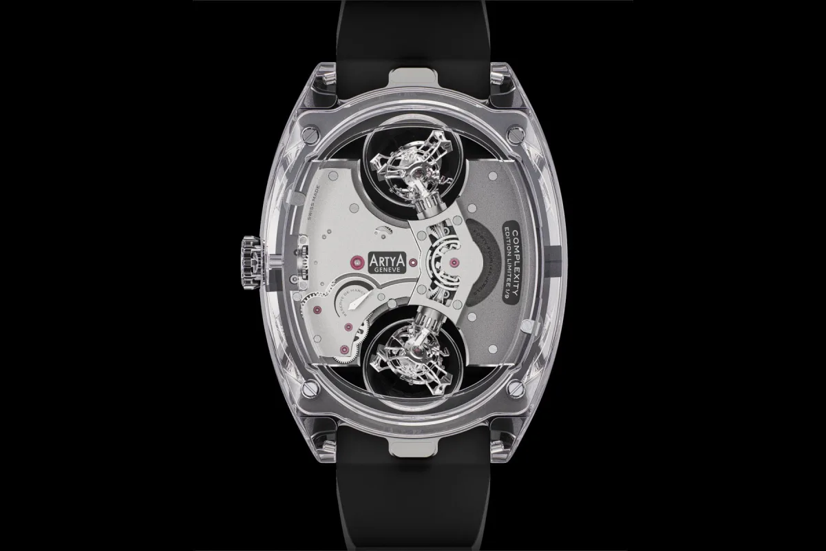 ArtyA Complexity watch with dual tourbillons and sapphire case