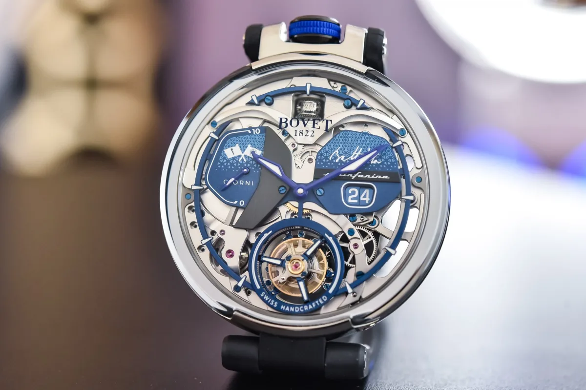 Bovet Battista Tourbillon with blue rubber strap