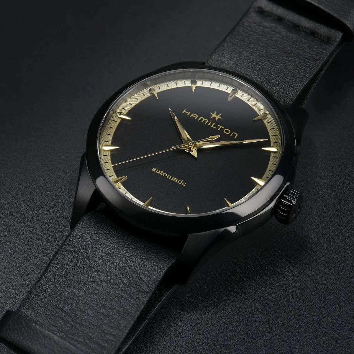Hamilton Jazzmaster Auto with black-gold accents