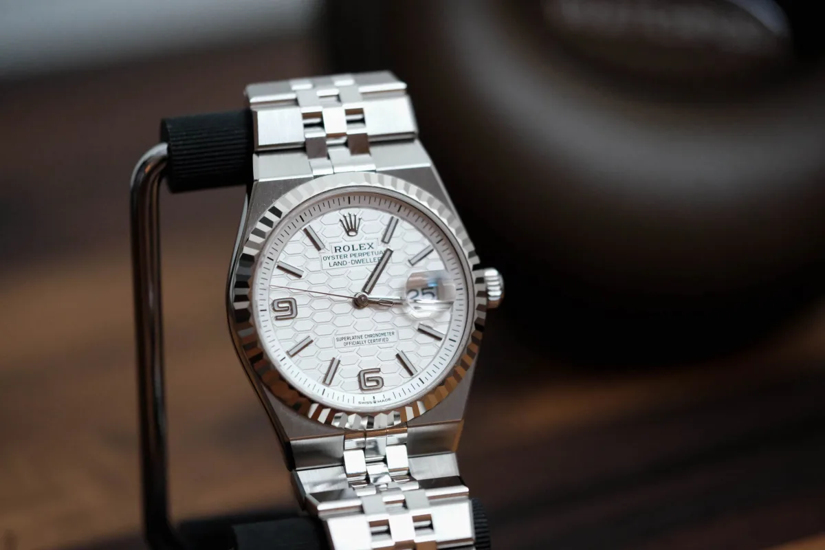 Rolex Land-Dweller 36mm watch wrist shot