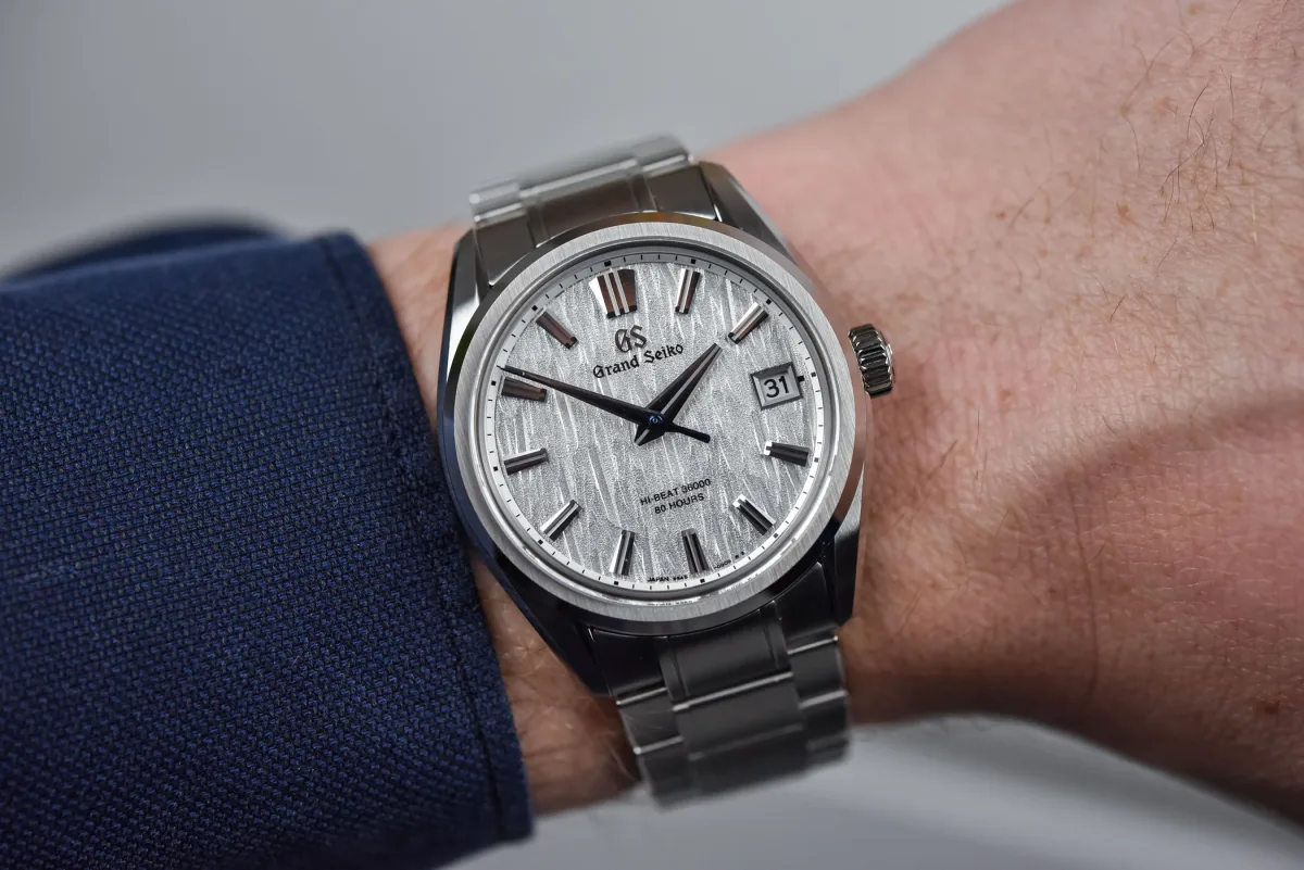 Grand Seiko White Birch SLGH005 on stainless steel bracelet