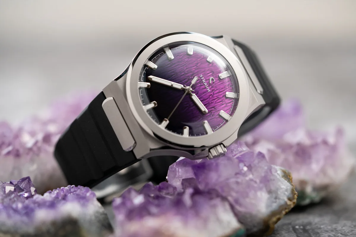 Straum Jan Mayen Arctic Titanium Purple Borealis watch